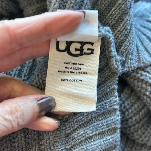 UGG Raelynn Knit Sweater Pullover Grey Turtleneck Poncho Pocket Wool Winter Sz S - Picture 11 of 14